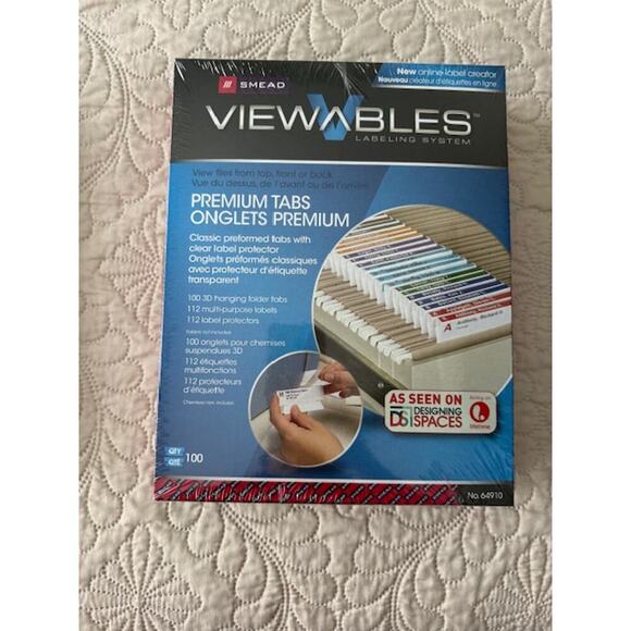 Smead Viewables Labeling System Premium 3D Hanging Tabs 100CT #64910- New Sealed - Picture 1 of 2